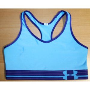 Women Under Armour Compression Racer Logo Sports Bra Size Small Purple Teal